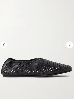 St Agni Black Perforated Ballet Flat